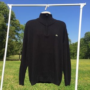 Lacoste 1/4 Zip Mens Pullover Sweater Sz 7 (XL)